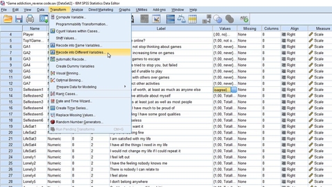 Thumbnail for entry SPSS micro lecture: reverse coding