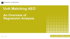 Go to Regression Analysis overview - Dutch subs with duration: 23 minutes, 39 seconds
