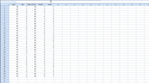Thumbnail for SPSS micro lecture data view