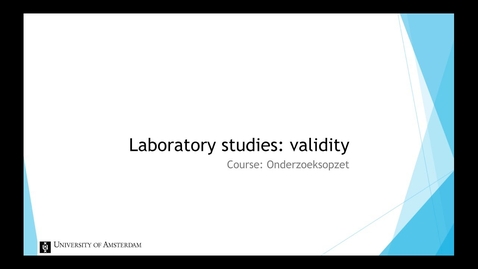 Thumbnail for entry Laboratory Studies - Validity