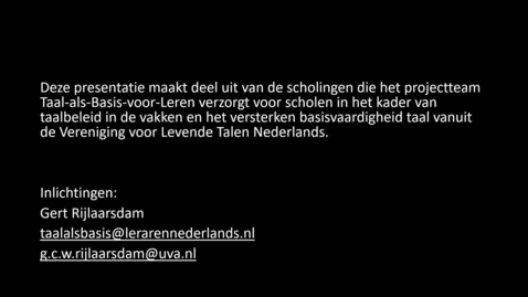 Thumbnail for Begripsprocessen Taal als basis voorleren