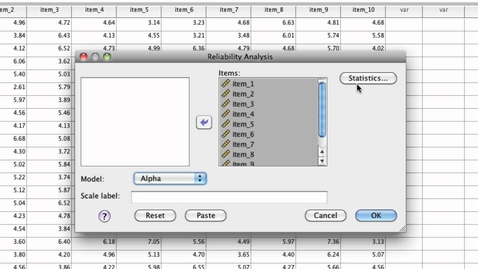 Thumbnail for Reliability analysis Cronbach's Alpha