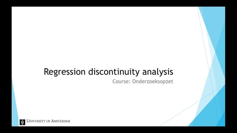 Thumbnail for entry Regression Discontinuity Analysis