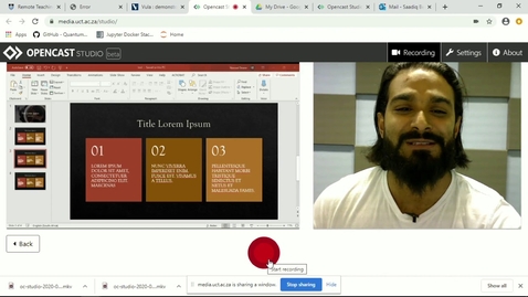 Thumbnail for How To (OpenCast Studio) Record Your Presentations And Videos