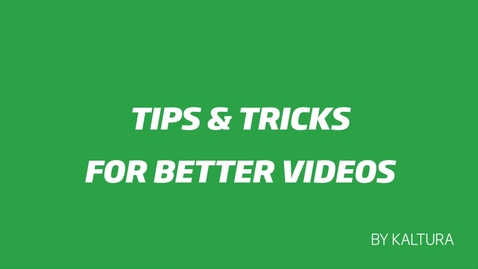 Thumbnail for Tips &amp; Tricks for Better Videos - Chapter 1 - Preparation
