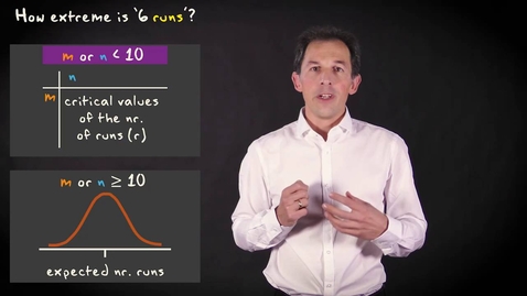 Thumbnail for 6.7 The runs test | Inferential Statistics | Non-parametric tests | UvA
