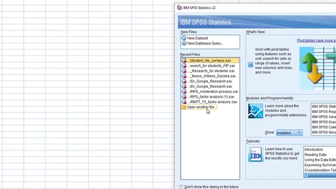 Thumbnail for SPSS micro lecture open existing dataset