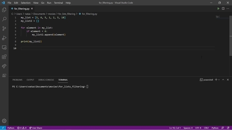 Thumbnail for Use case - Filtering lists with for