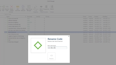 Thumbnail for Qualitative Research - micro lecture 3 - Atlas ti editing codes and code list