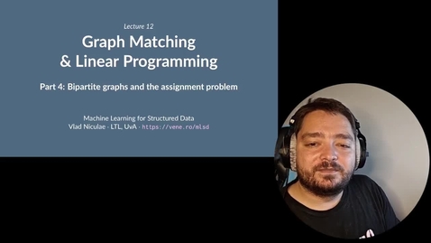 Thumbnail for MLSD 12.4: Bipartite Matchings &amp; Assignment