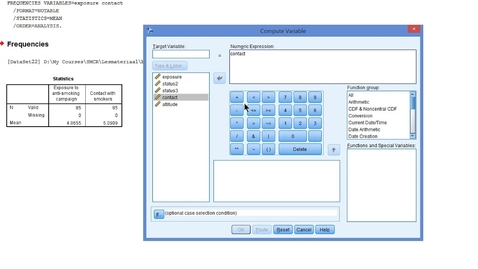 Thumbnail for Mean-centering variables in SPSS