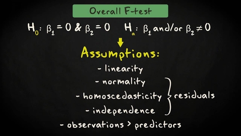 Thumbnail for 4.3 Overall F-test |  Inferential Statistics | Multiple regression | UvA