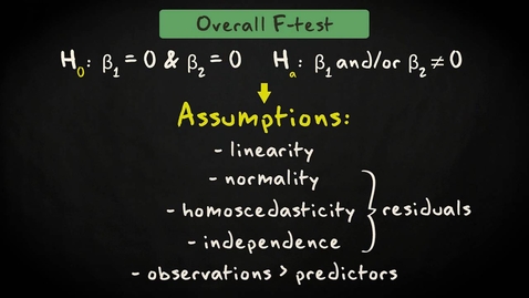 Thumbnail for entry 4.3 Overall F-test |  Inferential Statistics | Multiple regression | UvA