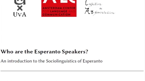 Thumbnail for Who are the Esperanto Speakers? An introduction to the Sociolinguistics of Esperanto