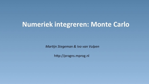 Thumbnail for entry Integreren met de Monte Carlo-methode