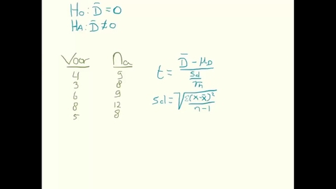 Thumbnail for Dependent t test 3 4