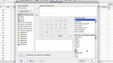 Thumbnail for SPSS  Function 'Compute' 1 6