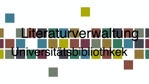 Thumbnail for Literaturverwaltung mit Primo