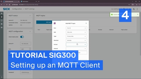 Thumbnail for Tutorial SIG300 (4/5) – Setting up an MQTT Client
