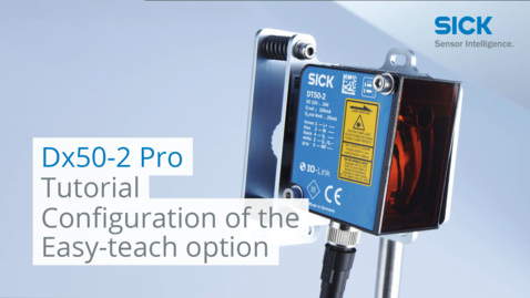 Vorschaubild für Tutorial DT50-2 Pro mid range distance sensor: Configuration of the Easy-teach option