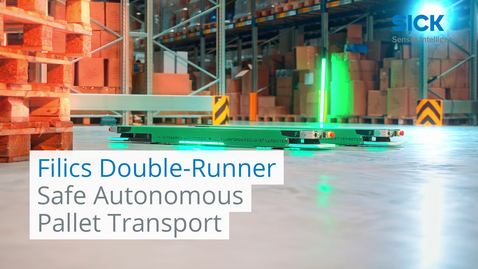 Vorschaubild für Safe Autonomous Pallet Transport: Filics Double Runner With nanoScan3 from SICK