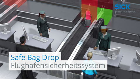 Vorschaubild für Flughafen-Sicherheitssystem Safe Bag Drop von SICK