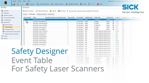 Vorschaubild für Tutorial Safety Designer: The Event Table For Safety Laser Scanners
