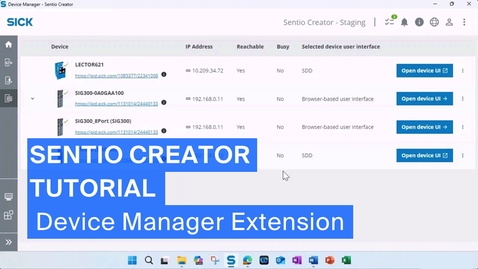 Vorschaubild für Sentio Creator Tutorial - Device Manager Extension