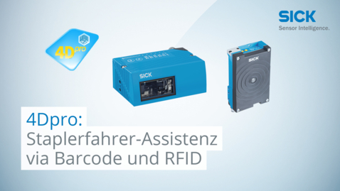 Vorschaubild für 4Dpro: Staplerfahrer-Assistenz im Schmalgang mit Lagerplatzidentifikation via Barcode und RFID