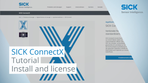 Vorschaubild für Tutorial SICK ConnectX: How to install and activate a license