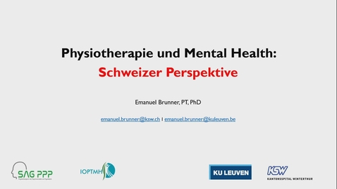 Vorschaubild für Eintrag Physiotherapie und Mental Health - Schweizer Perspektive
