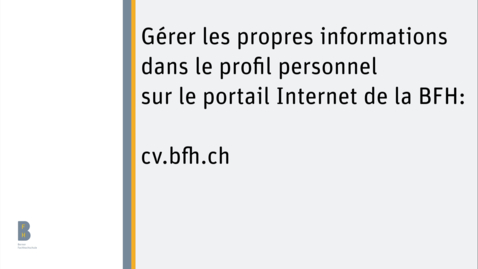 Thumbnail for cv.bfh.ch Vidéo d'apprentissage