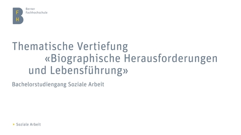 Thumbnail for Thematische Vertiefung "Biographische Herausforderungen und Lebensführung"