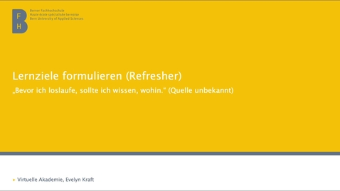 Thumbnail for Refresher Lernziele formulieren