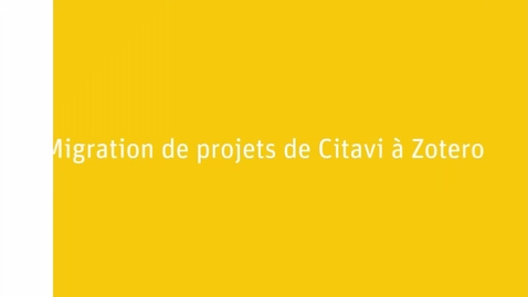 Thumbnail for Migration Citavi vers Zotero