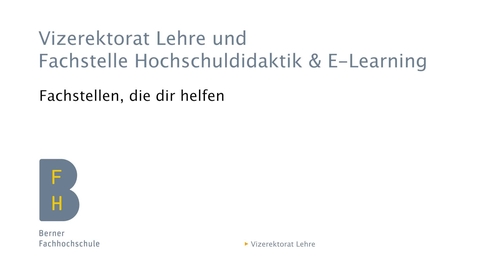 Thumbnail for Das Vizerektorat Lehre und seine Fachstellen