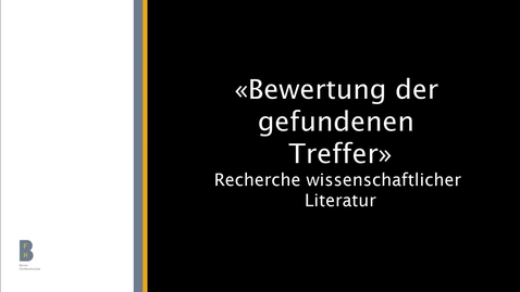 Thumbnail for Bewertung der gefundenen Treffer