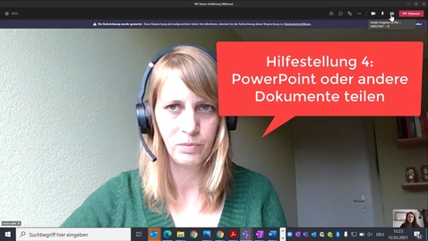 Thumbnail for Kurzeinführung in MS Teams: Powerpoint und andere Dokumente einbinden