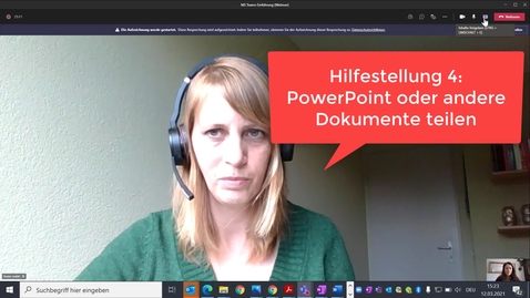 Vorschaubild für Eintrag Kurzeinführung in MS Teams: Powerpoint und andere Dokumente einbinden