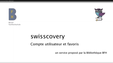 Thumbnail for swisscovery: compte utilisateur et favoris