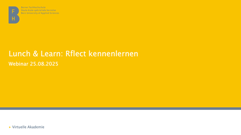 Thumbnail for Lunch &amp; Learn Rflect kennenlernen (Webinar)