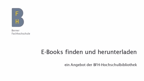 Thumbnail for E-Books finden in swisscovery