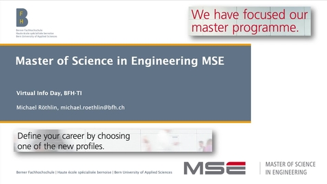 Thumbnail for Informationen Master of Science in Engineering MSE der BFH-TI, mit Start ab Herbst 2020