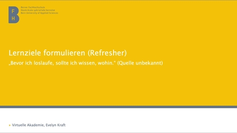 Thumbnail for Refresher Lernziele formulieren