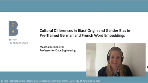 Vorschaubild für Eintrag SwissText/KONVENS 2020: Cultural Differences in Bias? Origin and Gender Bias in Pretrained German and French Word Embeddings