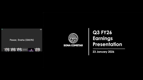 Thumbnail for Sona Comstar Q3FY26 Earnings GRP Conference Call